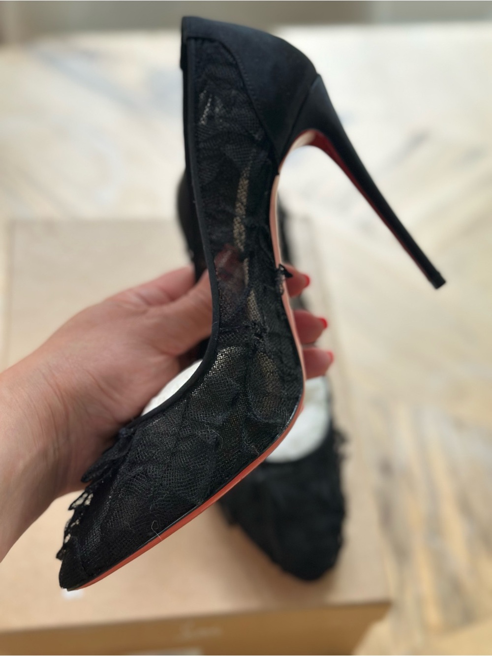 Christian Louboutin Eloise Lace 100 Pumps Black 38 - Picture 8 of 9